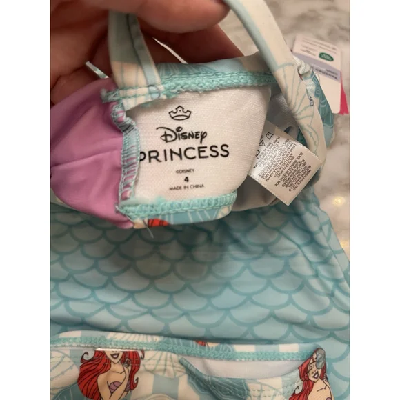 NWT Disney Ariel Swimsuit Skirt Deluxe 3 pc The Little Mermaid Size 4 - Picture 3 of 5